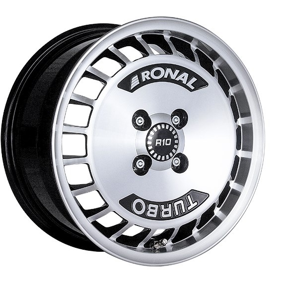 RONAL R10 TURBO ZWART GEPOLIJST 4053881100044